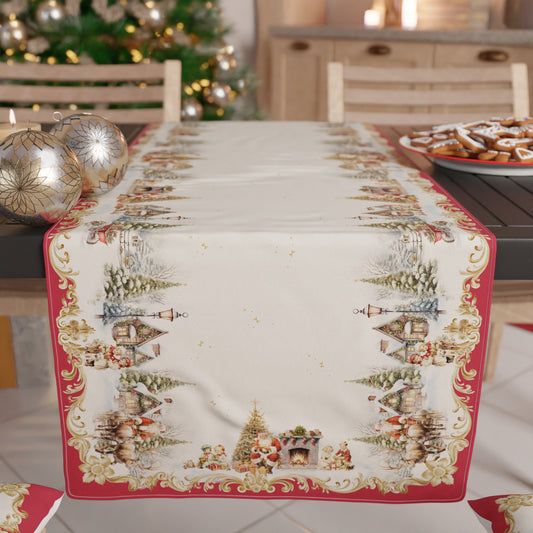 Chemins de Table de Noël, Chemin de Table de Noël, Nappe Chemin de Table de Noël, Chemin de Table Cuisine Vintage Xmas