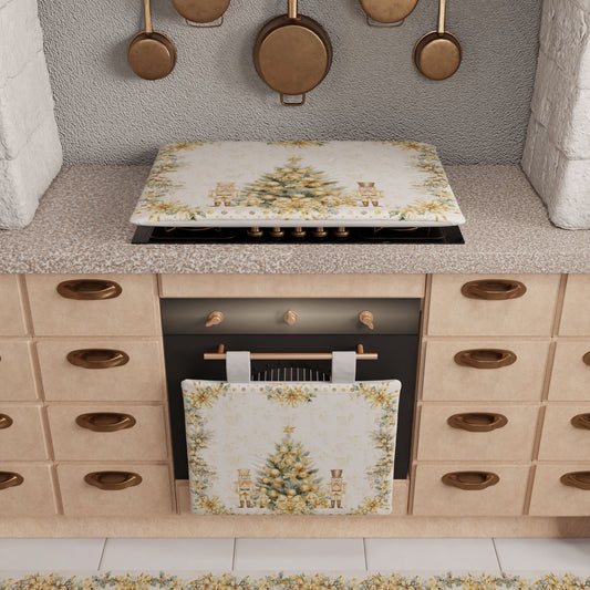 Copriforno Natalizio per Cucina in Stampa Digitale Xmas Gold