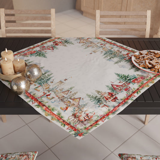 Centre de table de Noël pour cuisine en impression numérique Xmas Terre du Père Noël