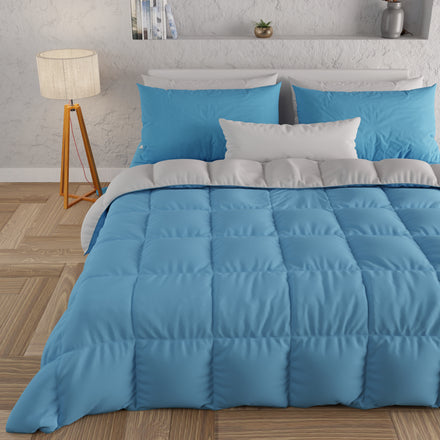 Duvet Quilt Double, Single, Square and Half, Light Blue Gray