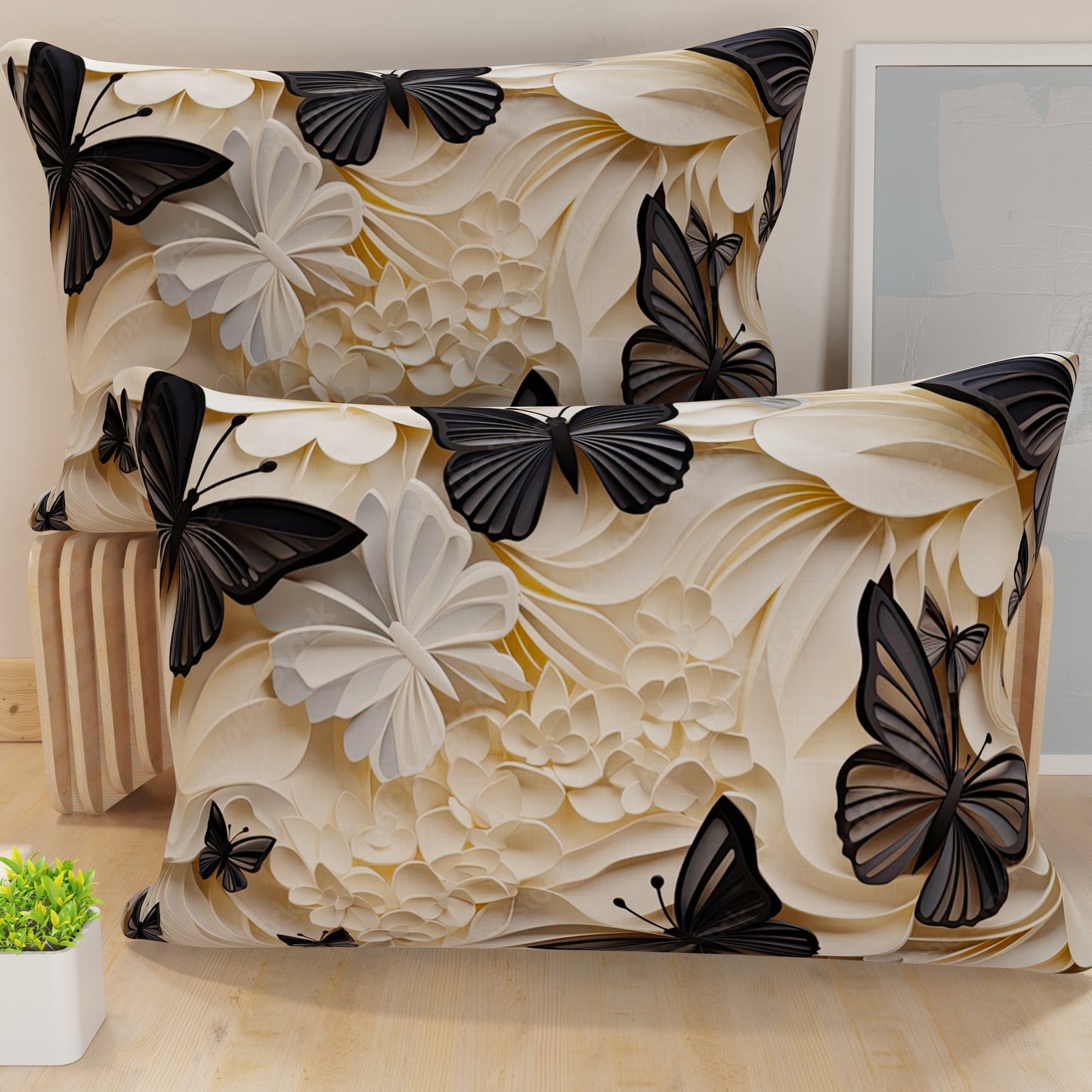 Federe Cuscini in Stampa Digitale, Mariposa 05 Nero