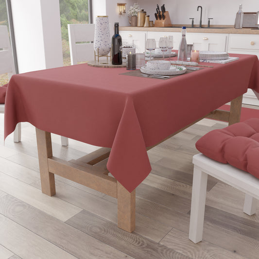Nappe en coton, nappe unie rose poudré foncé