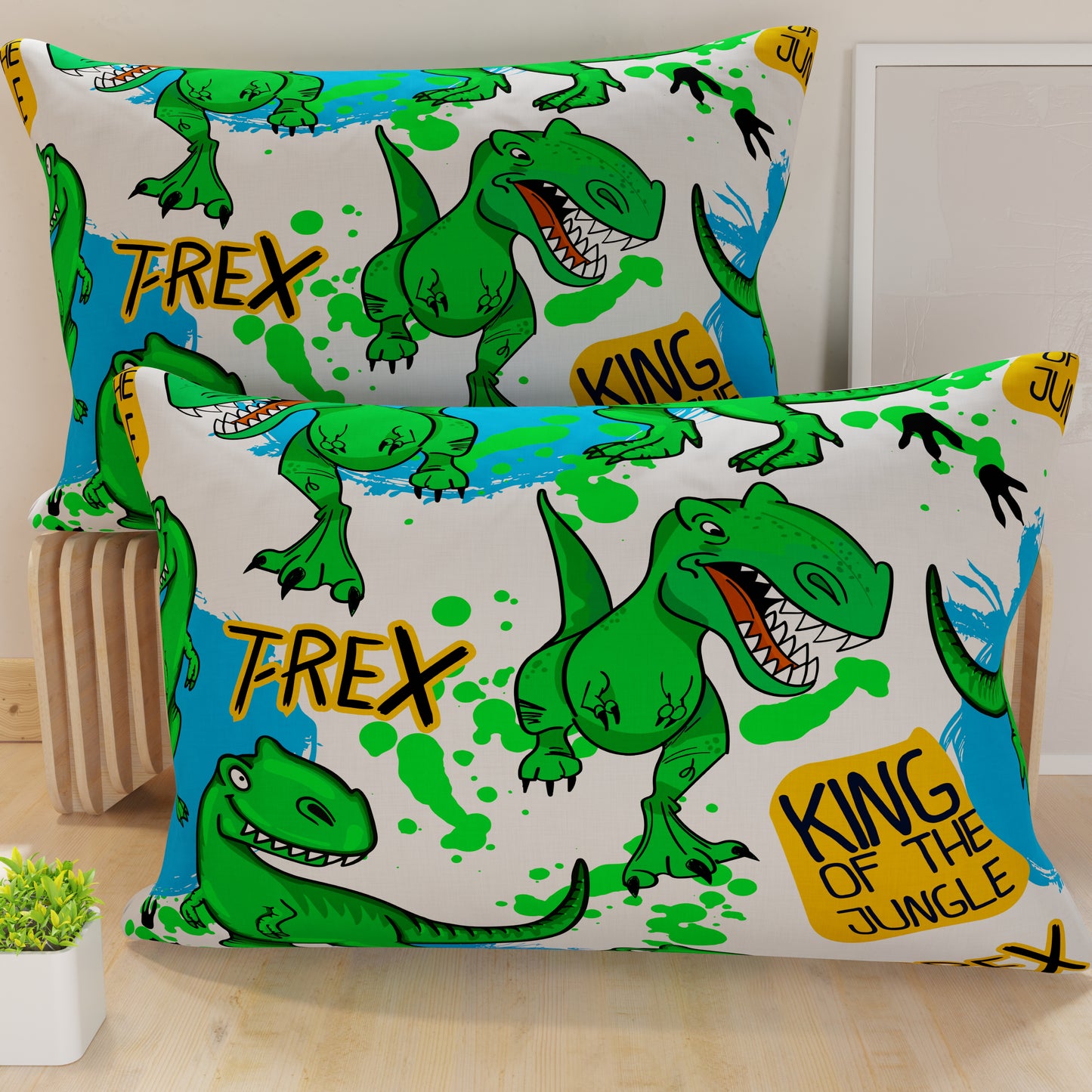 Pillowcases in Digital Print, T-Rex