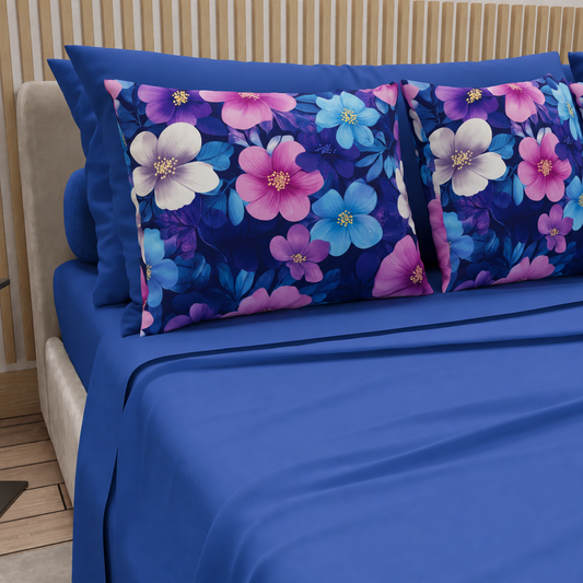 Completo letto PETTI Petalo 05 Blu Elettrico – vista dettaglio