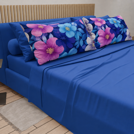 Completo letto PETTI Petalo 05 Blu Elettrico – vista angolata