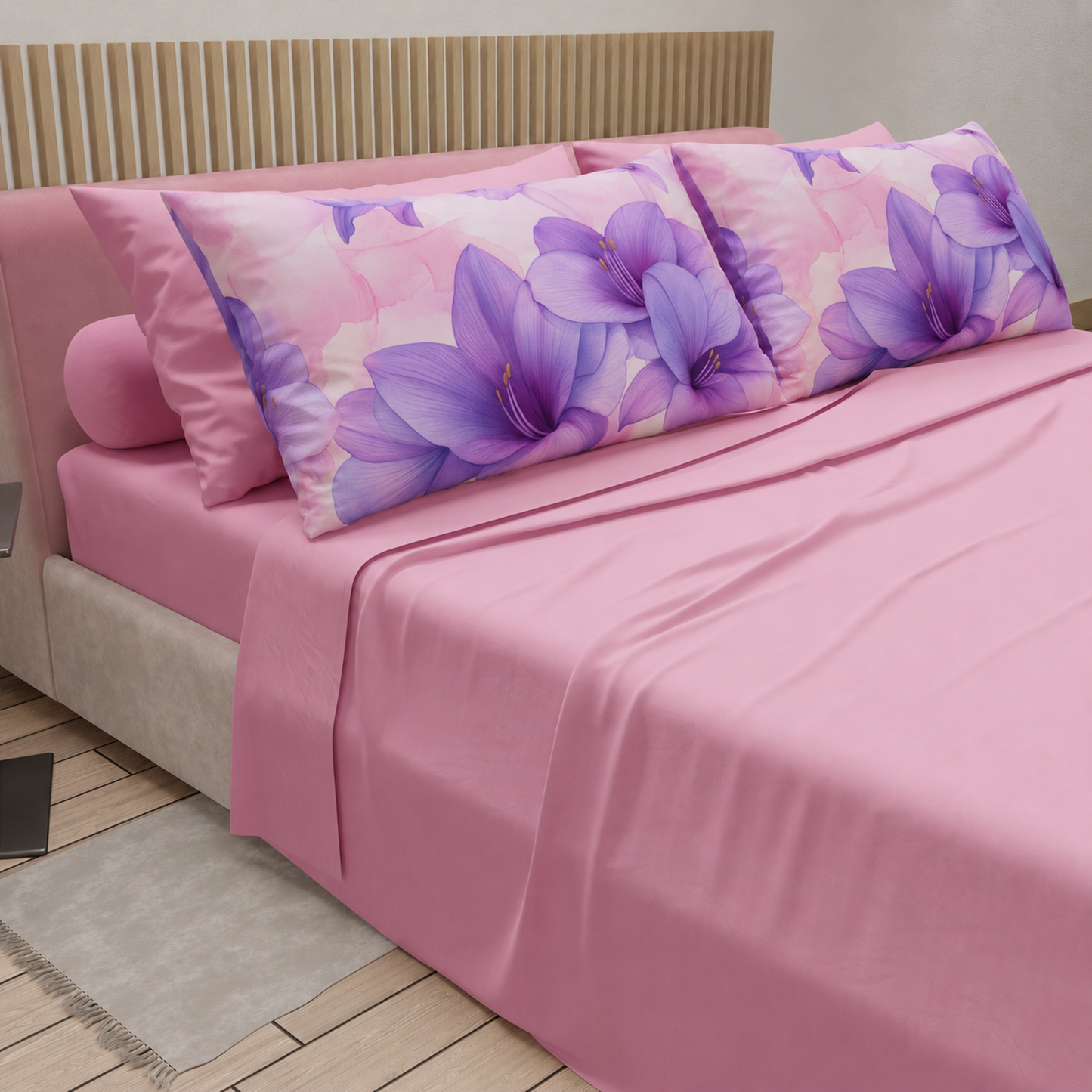 Completo letto PETTI Petalo 06 Rosa – vista angolata