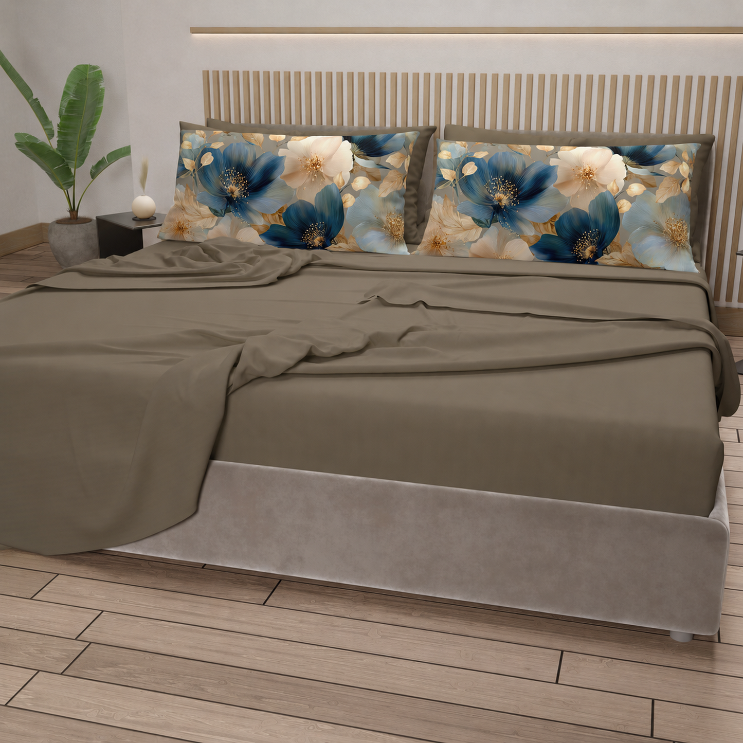Completo letto PETTI Petalo 12 Tortora – vista ambientata