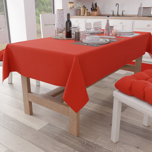 Nappe de Table en Coton, Nappe Unie Rouge