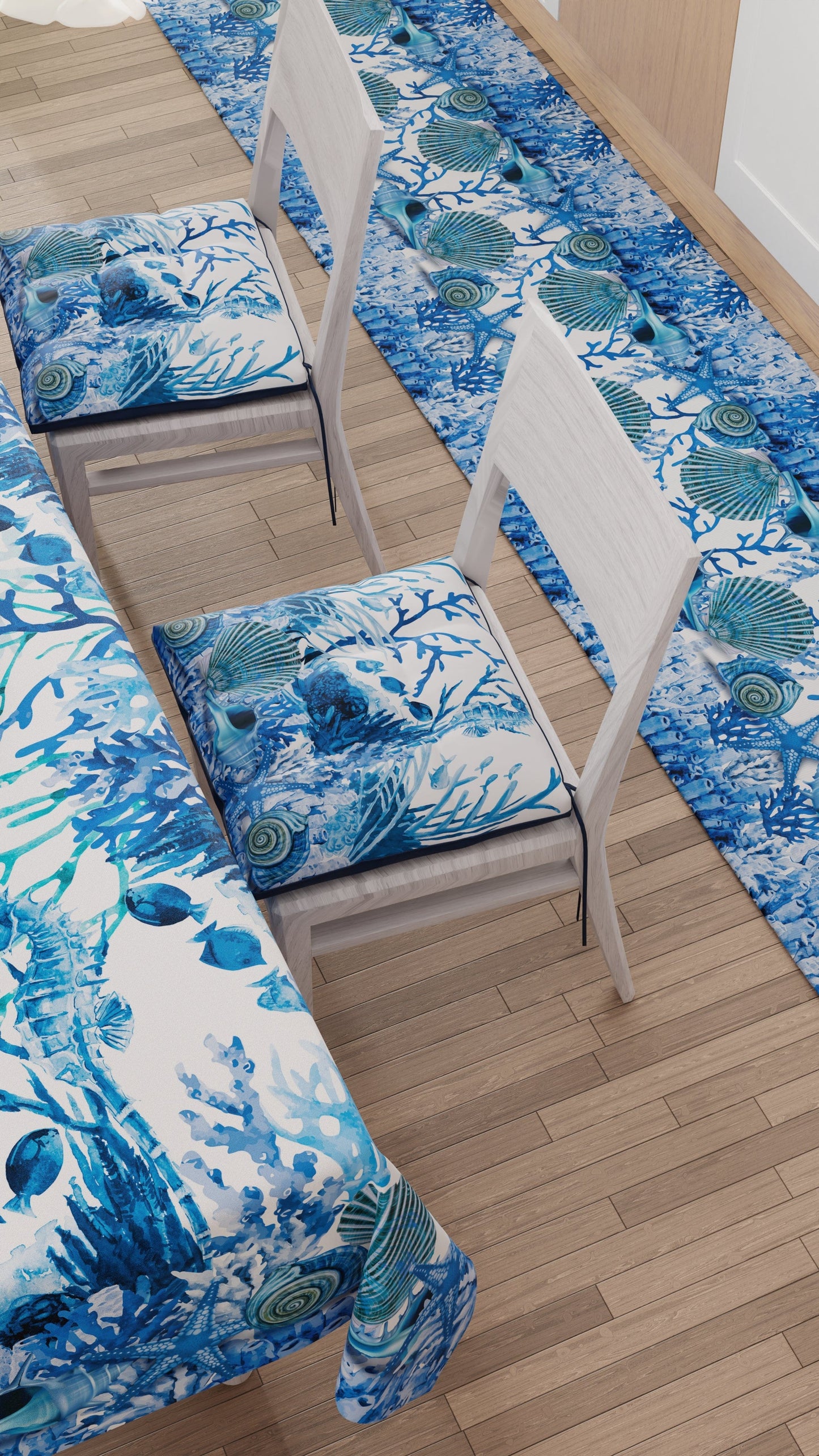 Tappeto Cucina Antiscivolo Passatoia Cucina lavabile, Corallo Blu A Metraggio (5,90€ al metro).