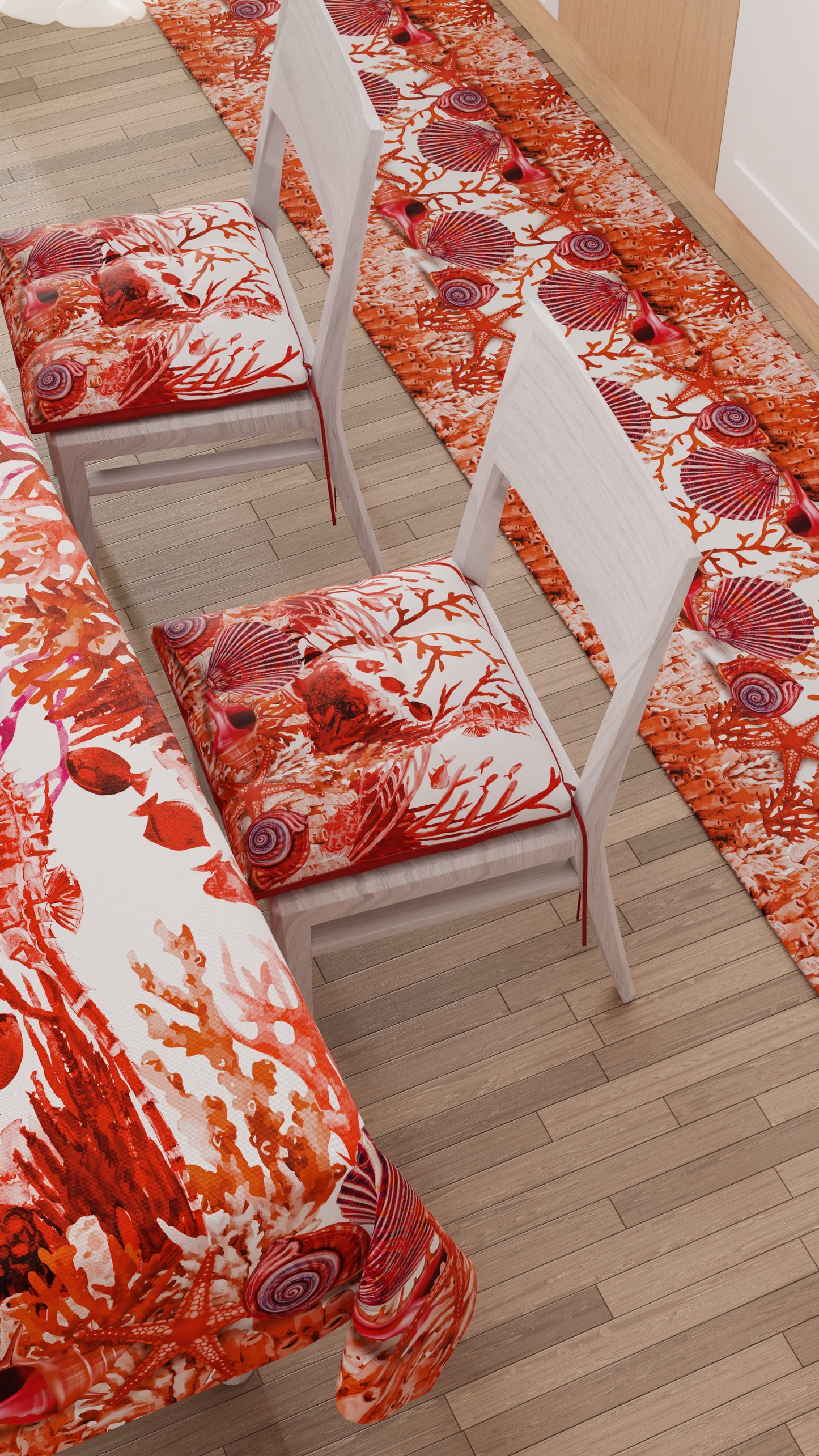 Tappeto Cucina Antiscivolo Passatoia Cucina lavabile, Corallo Rosso.