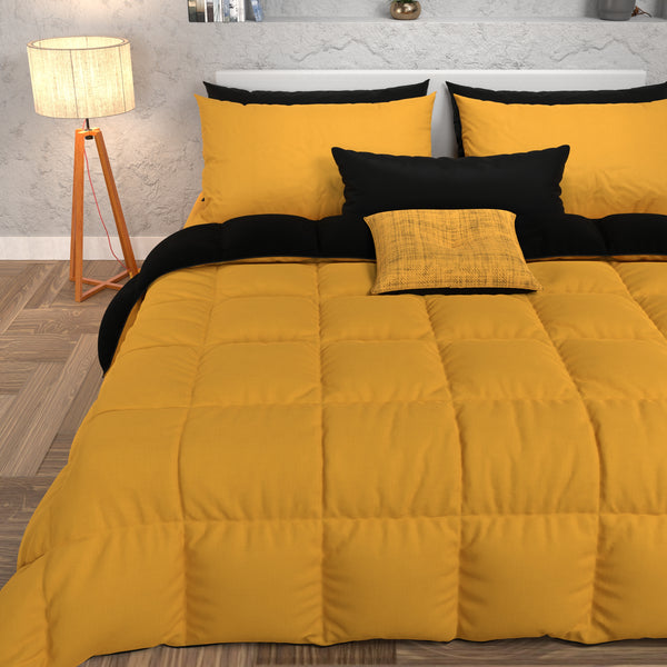 Duvet Quilt for Double, Single, Square and a Half, Yellow Black