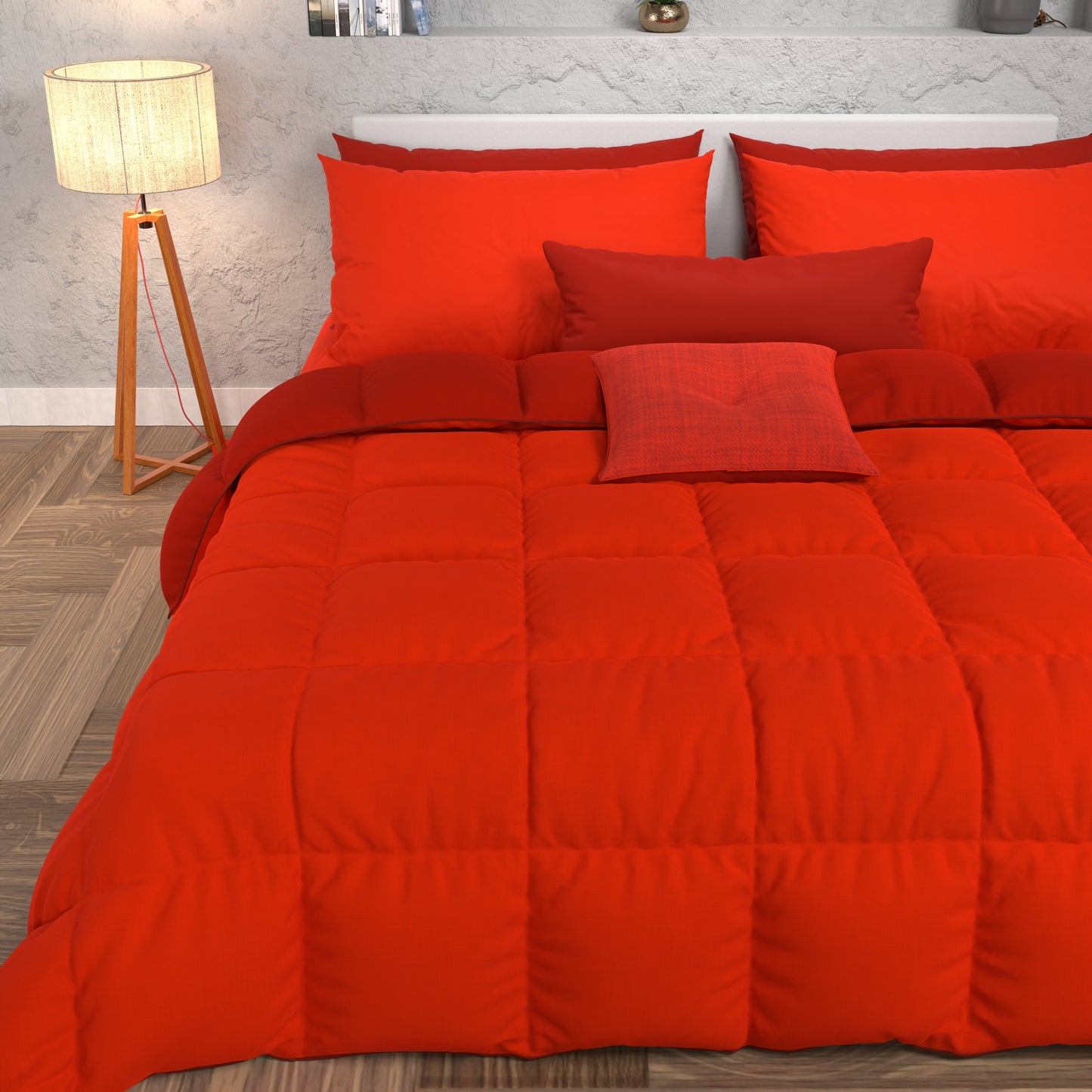 Piumone Trapunta Matrimoniale, Singola, Piazza e Mezza, Bordeaux Rosso