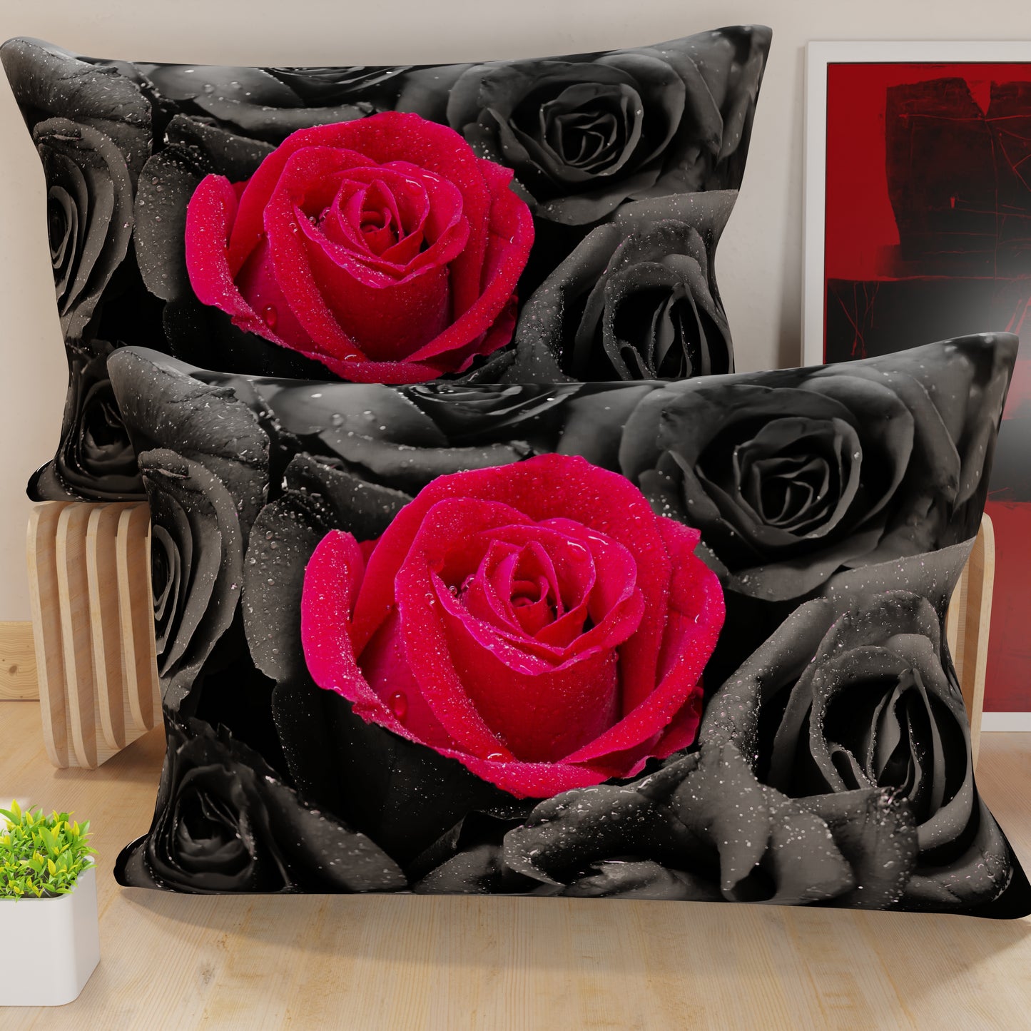 Federe, Federe Cuscini in Stampa Digitale, Black Roses