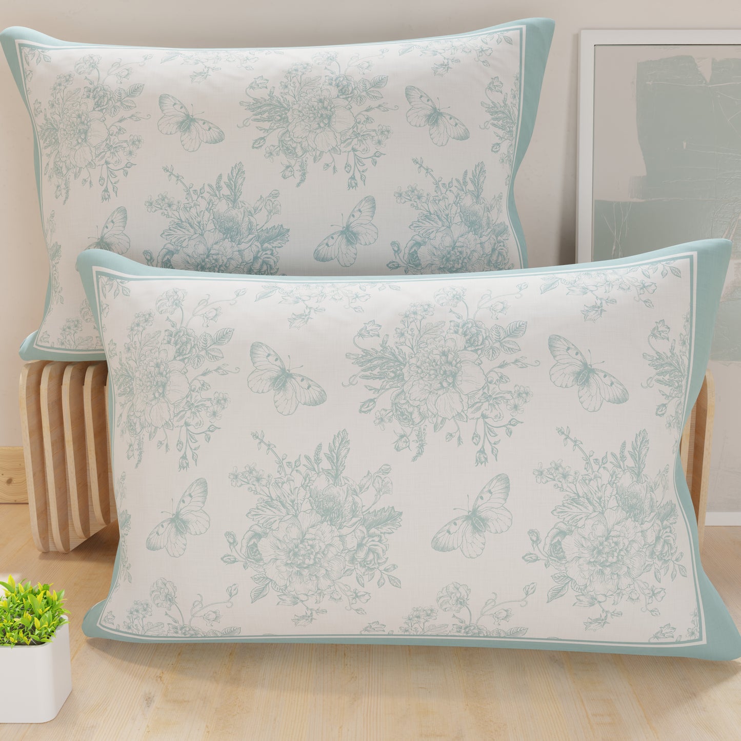 Pillowcases, Pillowcases in Digital Print, Botanic Celeste