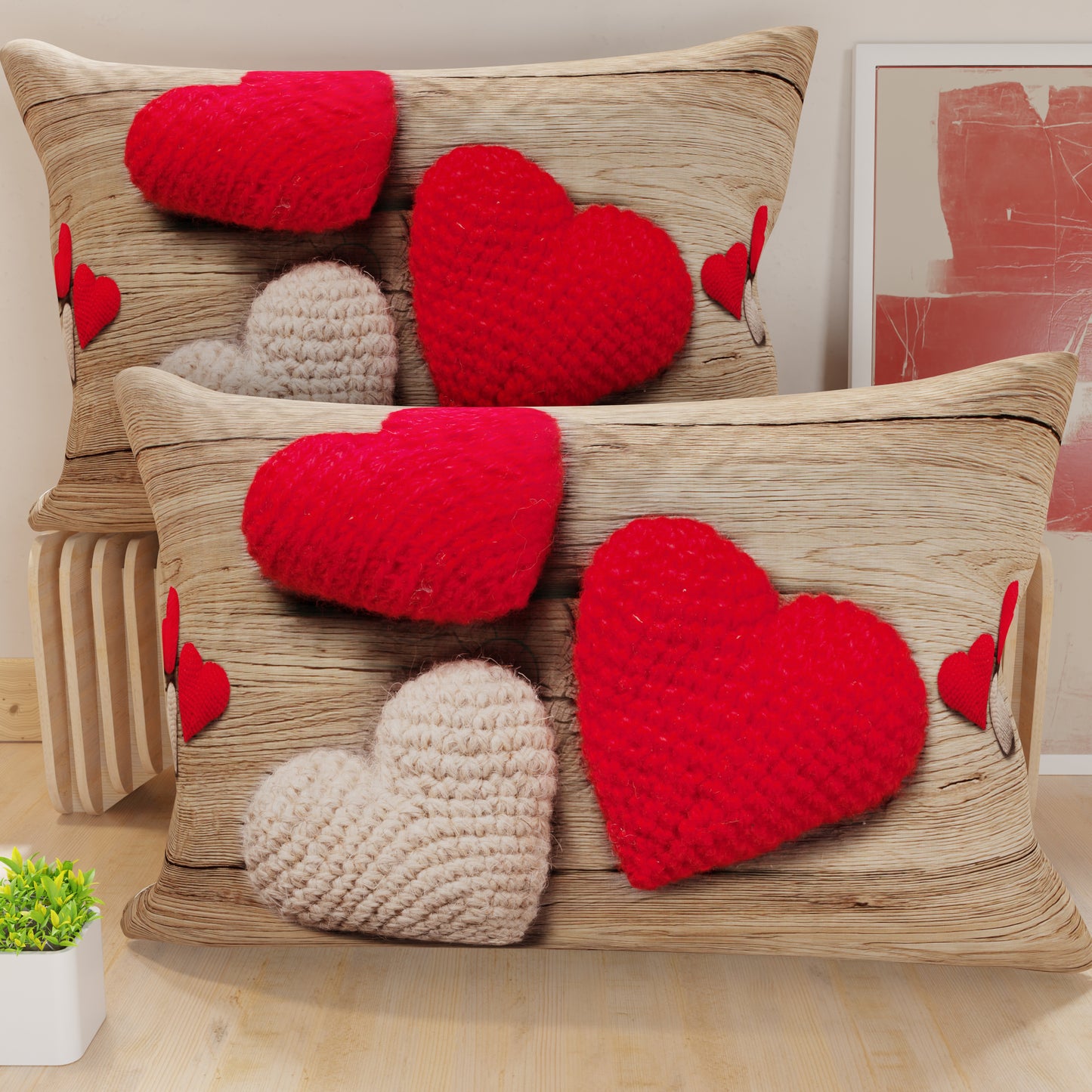 Taies d'oreiller, housses de coussin en impression numérique, coeur
