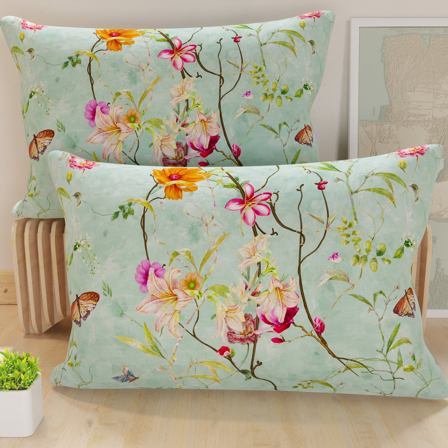Pillowcases, Pillowcases in Digital Print, Spring Aquamarine
