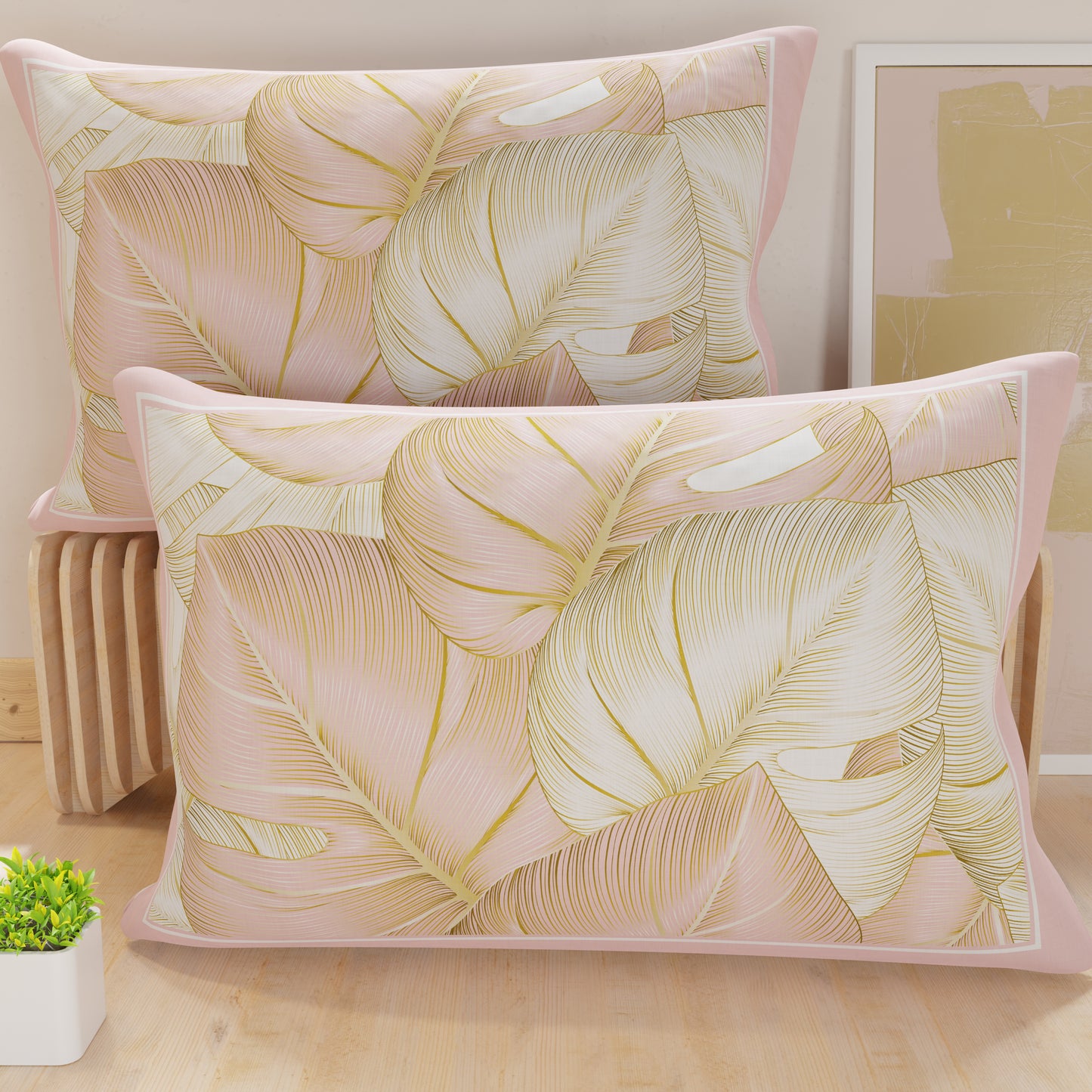 Taies d'oreiller, housses de coussin en impression numérique, or poudre tropicale