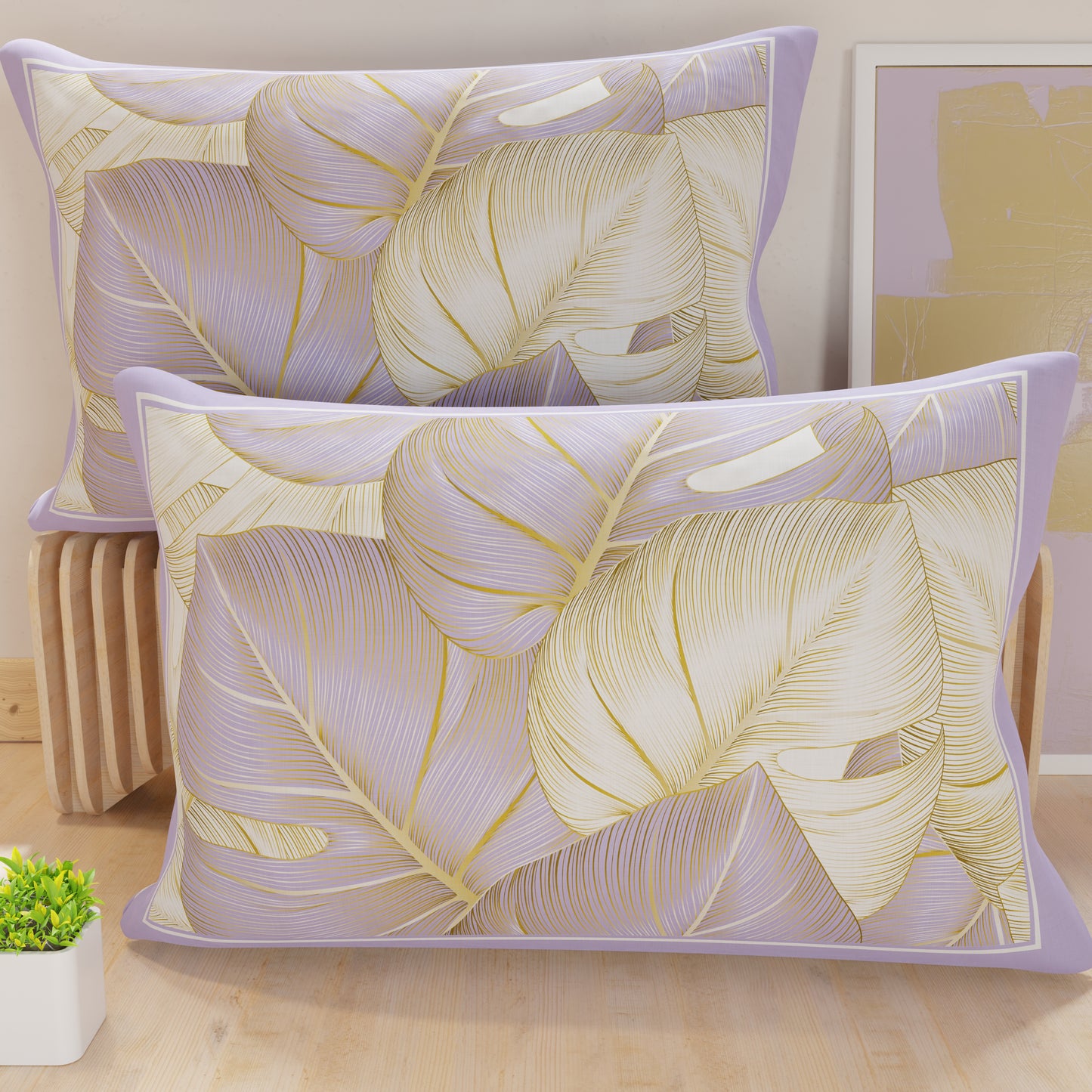 Taies d'oreiller, housses de coussin en impression numérique, Tropical Lilac Gold