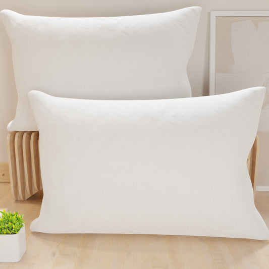 Taies d'oreiller, paire de taies de coussin, housses de coussin, 100% microfibre anti-allergique, Blanc