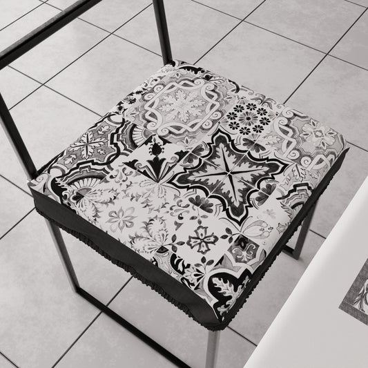 Coussins pour chaises avec élastique, housses de chaise en impression digitale Vietri 02 noir