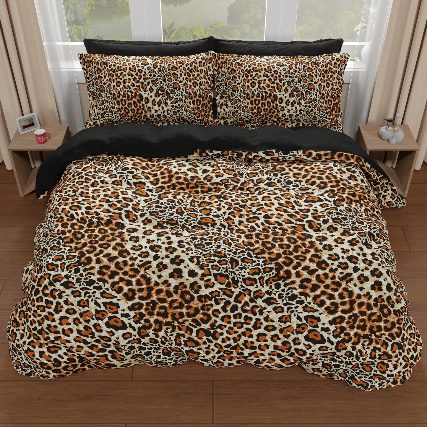 Housse de couette double, simple, queen size, imprimé animal tacheté