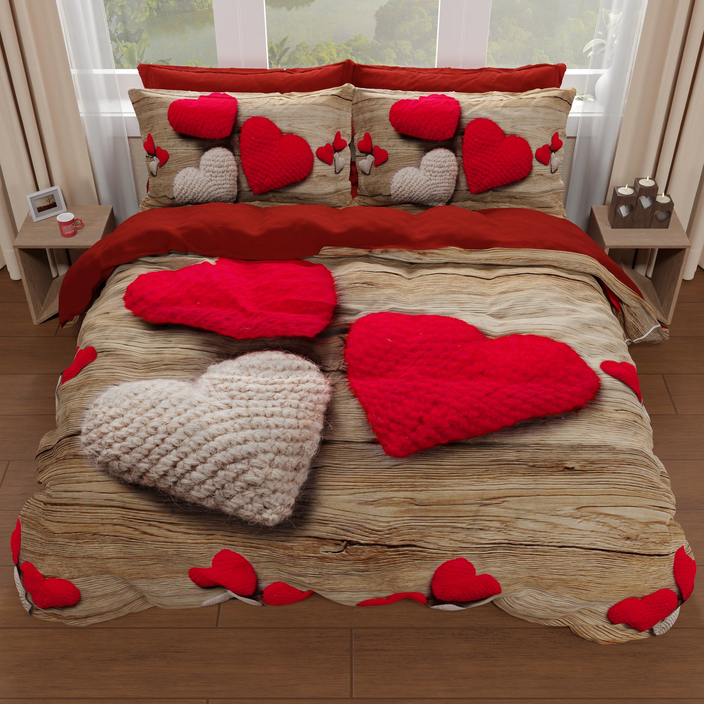 Copripiumino Matrimoniale, Singolo, Una Piazza e Mezza, Cuore