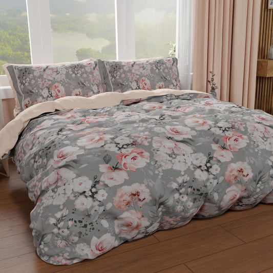 Housse de couette double, simple, une place et demie, Floral 17-02