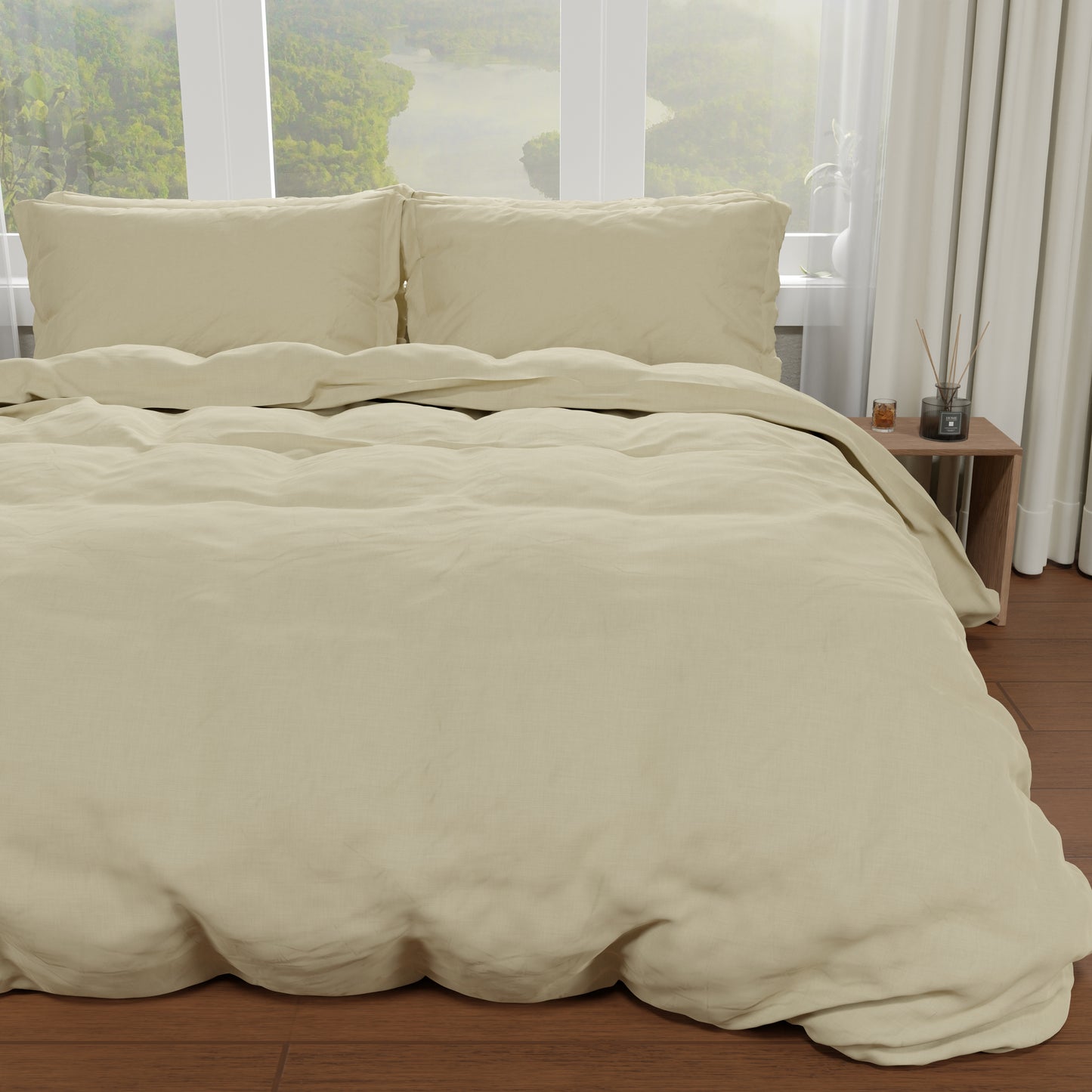 Double Duvet Cover, Duvet Cover and Pillowcases, Dove Gray Solid Color
