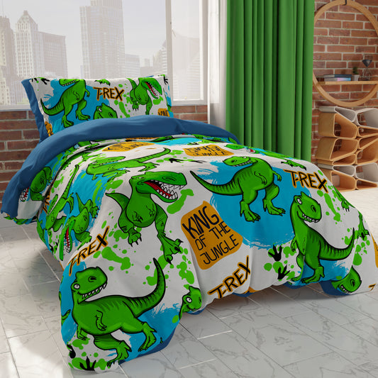 Housse de couette, double, simple, une place et demie, T-Rex