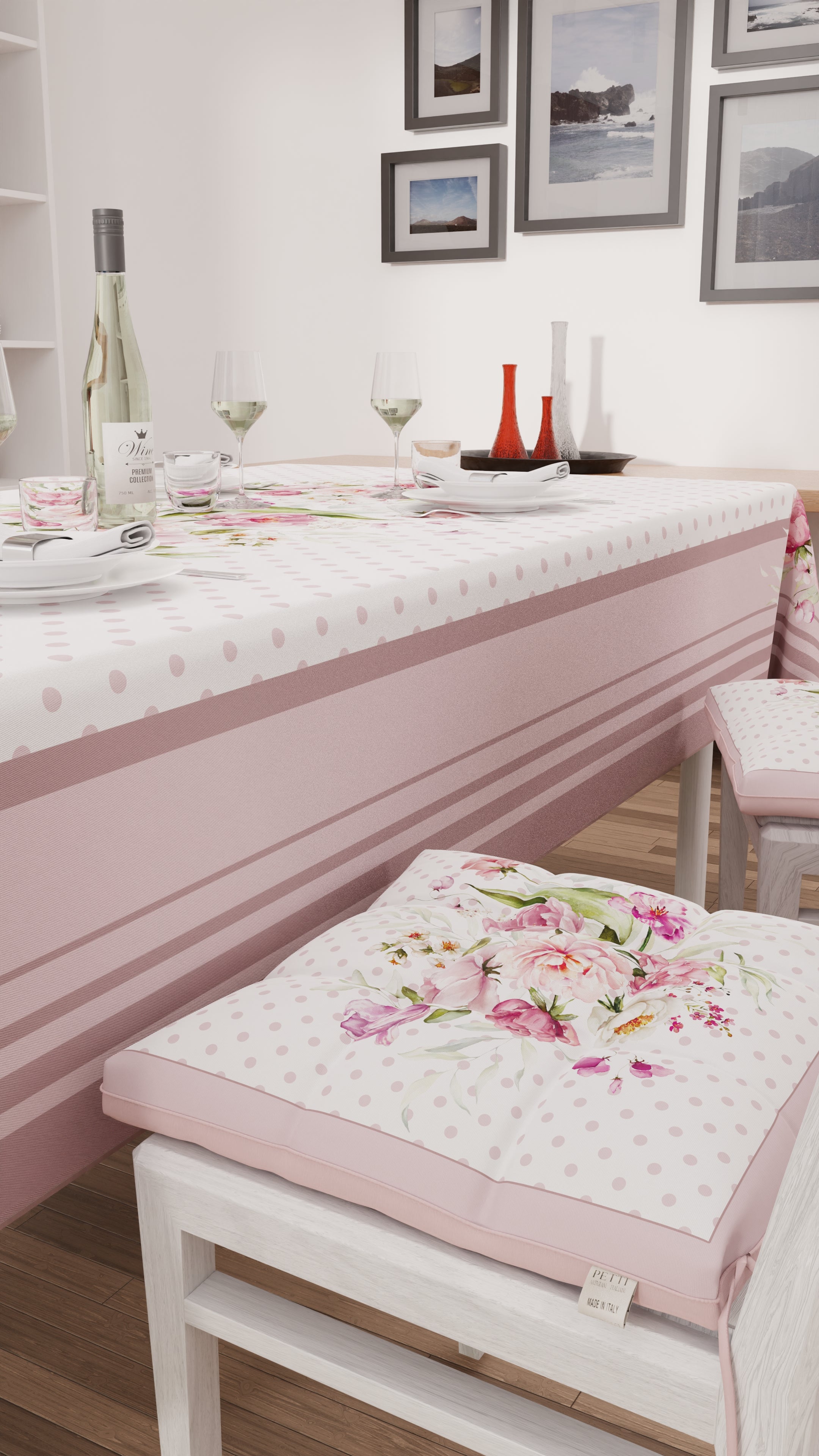 Preziosa Tovaglia Quadrotto Antimacchia – 140x180 Cm – 6 Persone – Idrorepellente No Stiro – Rosso