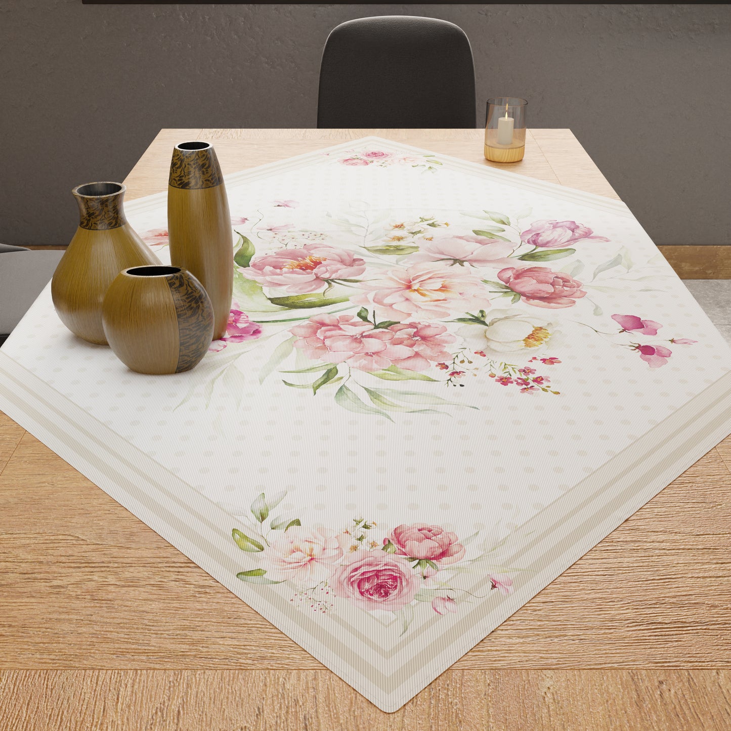 Pièce maîtresse de cuisine moderne en impression numérique Beige Shabby Pois