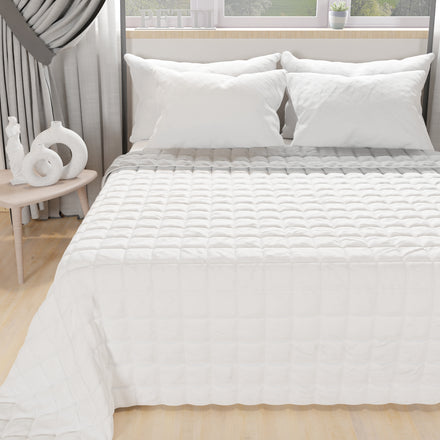 White Gray Double Face Spring Autumn Bedspread Quilt
