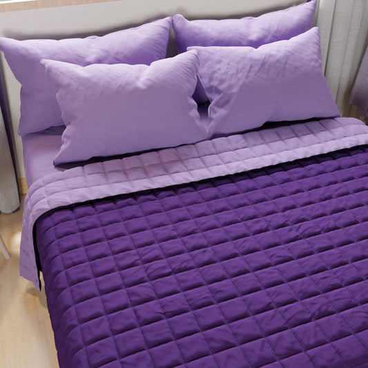 Trapuntino Copriletto Primaverile Autunnale Double Face Lilla Viola