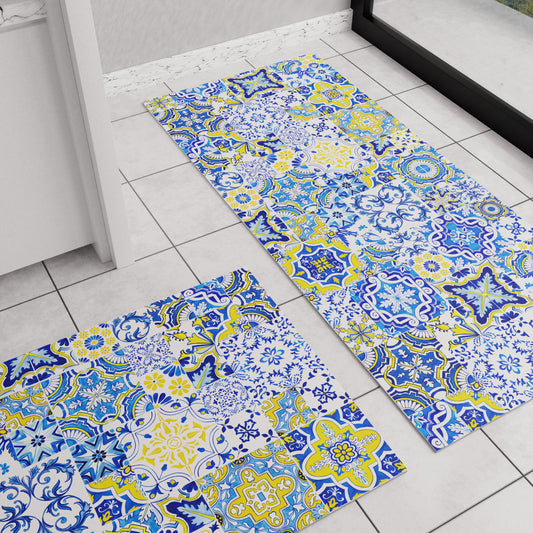 Tappeto Cucina Antiscivolo moderno Passatoia Cucina lavabile Vietri 02 Blu