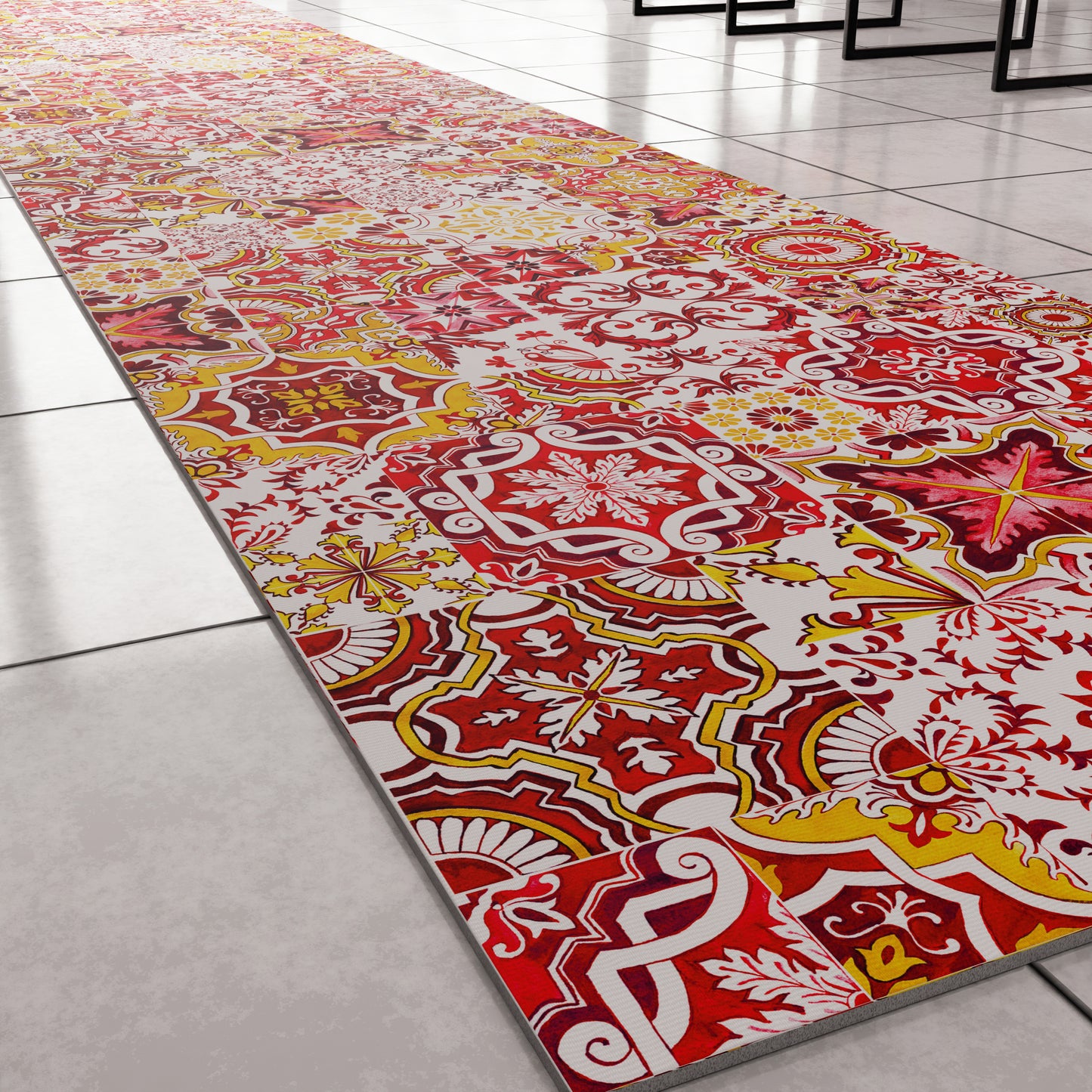 Tappeto Cucina Antiscivolo moderno Passatoia Cucina lavabile Vietri 02 Rosso