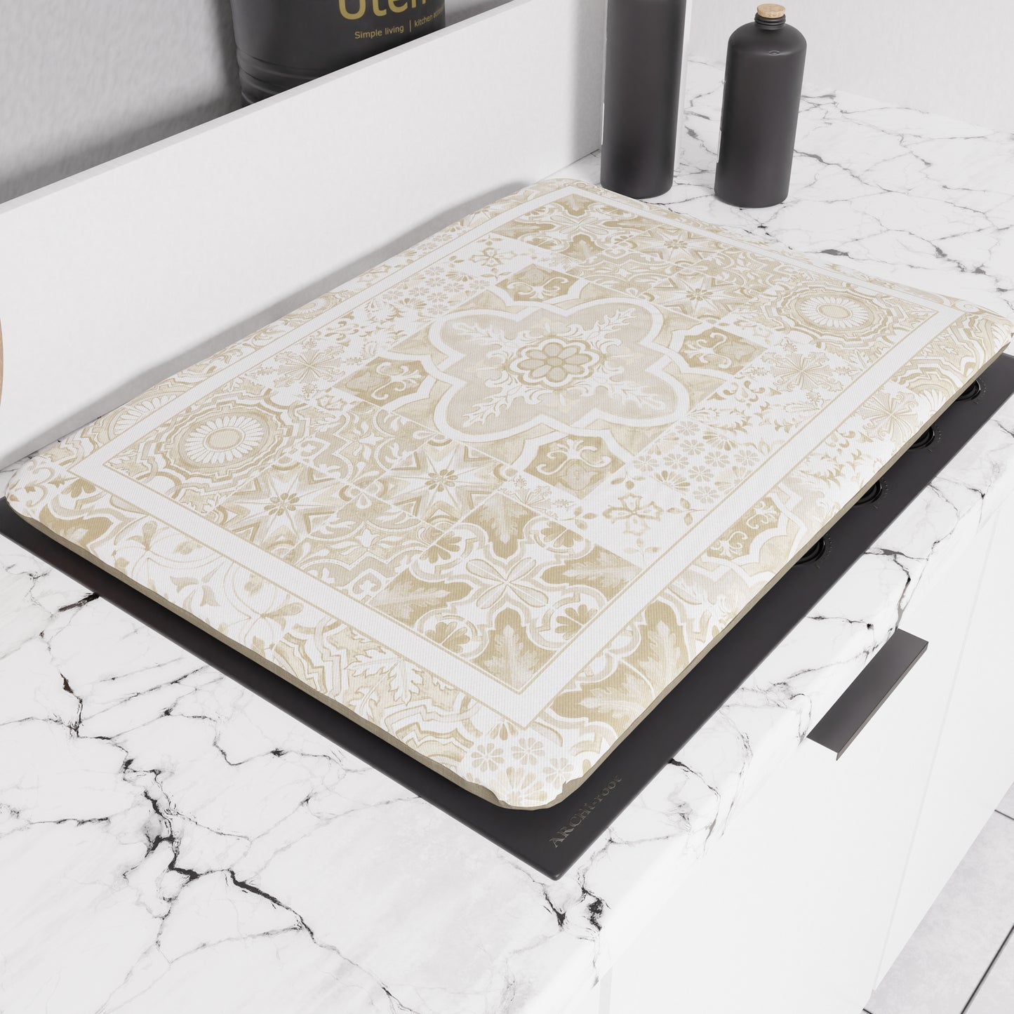 Coprifornello Geometrico Coprifuochi Cucina in Stampa Digitale Vietri 02 Beige