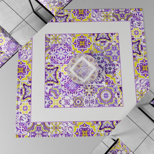 Centre de table géométrique pour cuisine en impression numérique Vietri 02 Violet