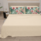 Lenzuola in Cotone, Completo Letto con Federe in Stampa Digitale Petalo 03 Panna.