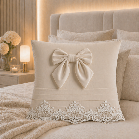 Coussins Décoratifs en Velours 1pc, Coussins de Canapé Bijou Crème