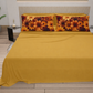 Lenzuola in Cotone, Completo Letto con Federe in Stampa Digitale Autunno 06 Giallo