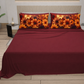 Lenzuola in Cotone, Completo Letto con Federe in Stampa Digitale Autunno 06 Bordeaux