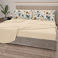 Lenzuola in Cotone, Completo Letto con Federe in Stampa Digitale Petalo 20 Panna.