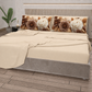 Lenzuola in Cotone, Completo Letto con Federe in Stampa Digitale Petalo 10 Panna