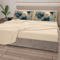 Lenzuola in Cotone, Completo Letto con Federe in Stampa Digitale Petalo 12 Panna.