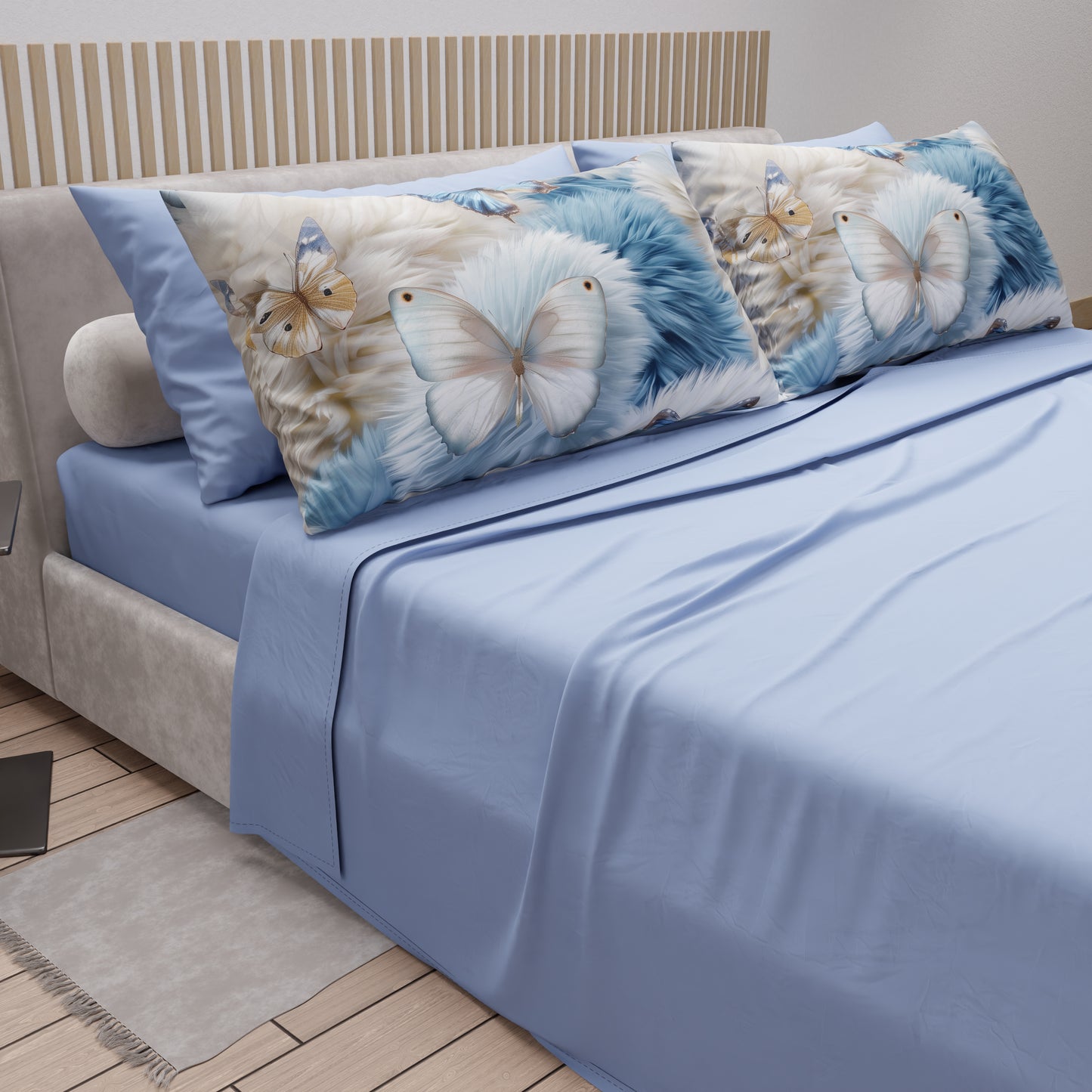 Lenzuola in Cotone, Completo Letto con Federe in Stampa Digitale Floreale Mar-12