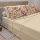 Lenzuola in Cotone, Completo Letto con Federe in Stampa Digitale Petalo 13 Panna.