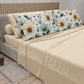 Lenzuola in Cotone, Completo Letto con Federe in Stampa Digitale Petalo 20 Panna.