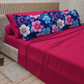 Lenzuola in Cotone, Completo Letto con Federe in Stampa Digitale Petalo 05 Fucsia.