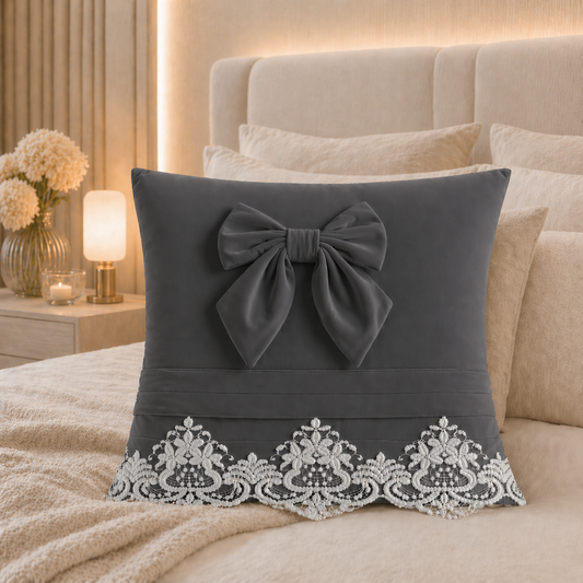 Coussins Décoratifs en Velours 1pc, Coussins de Canapé Bijou Gris Foncé