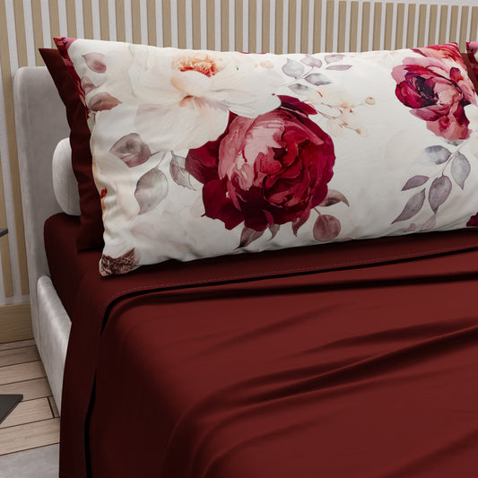 Lenzuola in Cotone, Completo Letto con Federe in Stampa Digitale Floreale 04-171